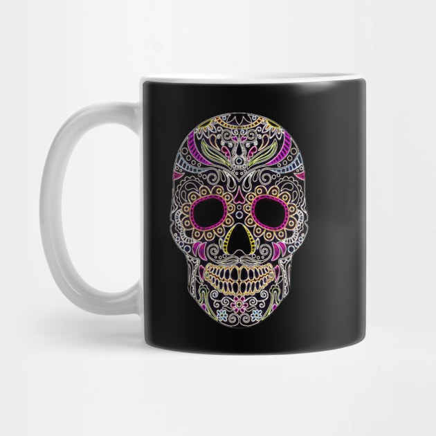 Sugar Skull Day of the Dead Mexican - Dia De Los Muertos by Whites Designs